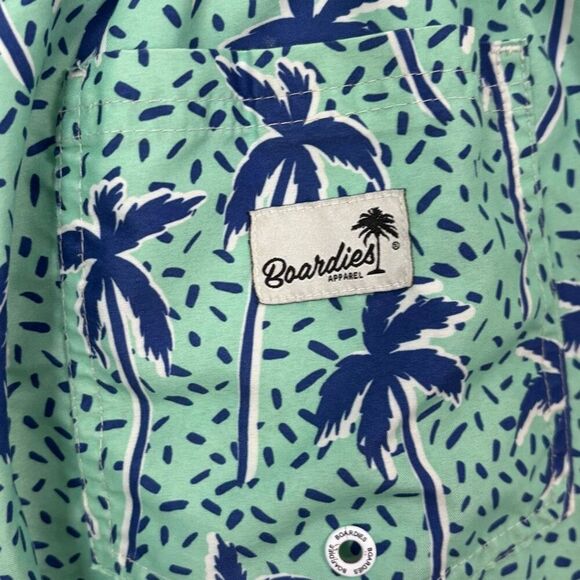 Boardies Blue Palm Tree Lined Swim Trunks Mens Medium - Picture 4 of 5